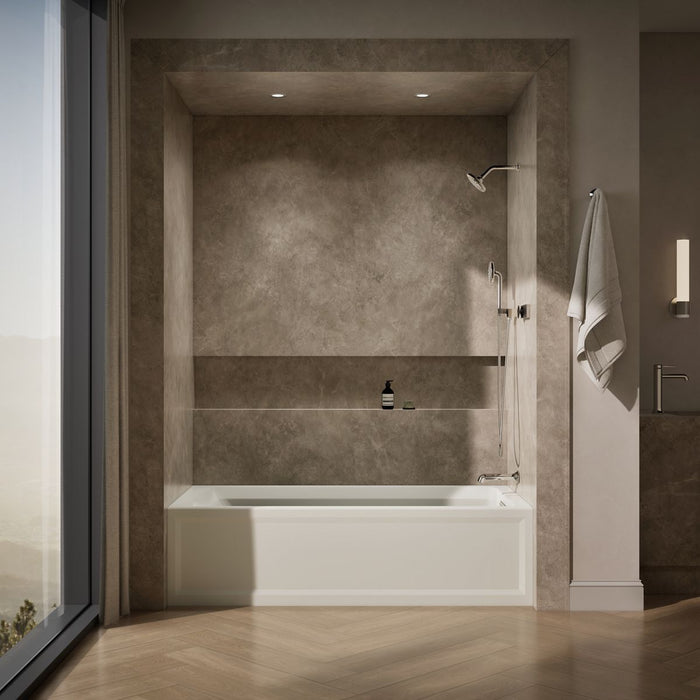 KOHLER K-1125-RAW Archer 72" x 36" alcove bath with Bask heated surface, alcove, right drain, biscuit - view 5