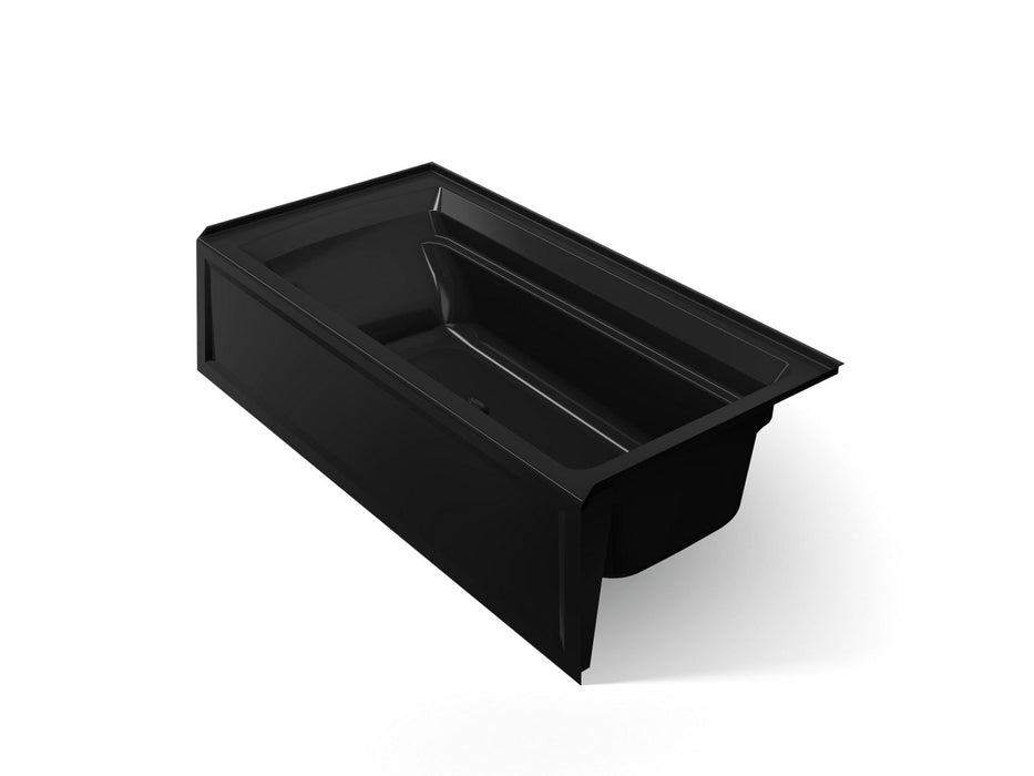 KOHLER K-1125-RAW Archer 72" x 36" alcove bath with Bask heated surface, alcove, right drain, black black