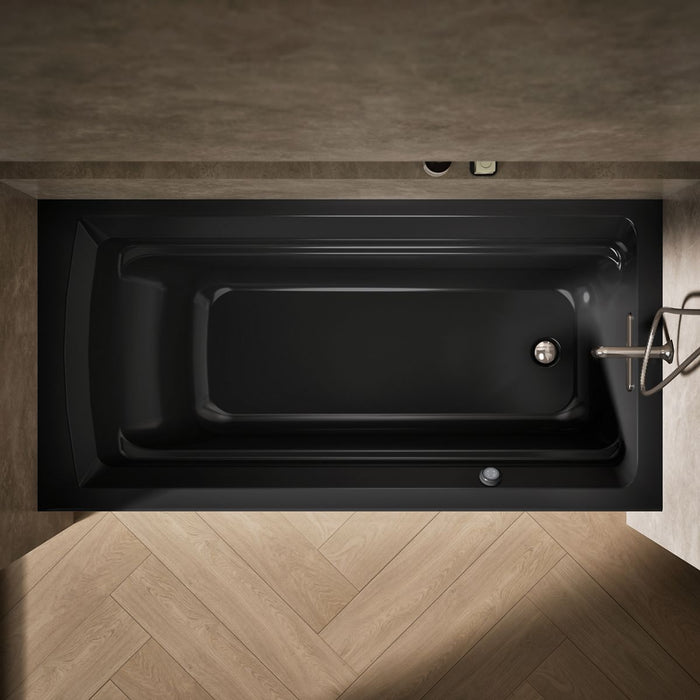 KOHLER K-1125-RAW Archer 72" x 36" alcove bath with Bask heated surface, alcove, right drain, black black - view 5