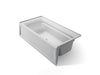 KOHLER K-1125-RAW Archer 72" x 36" alcove bath with Bask heated surface, alcove, right drain, ice grey