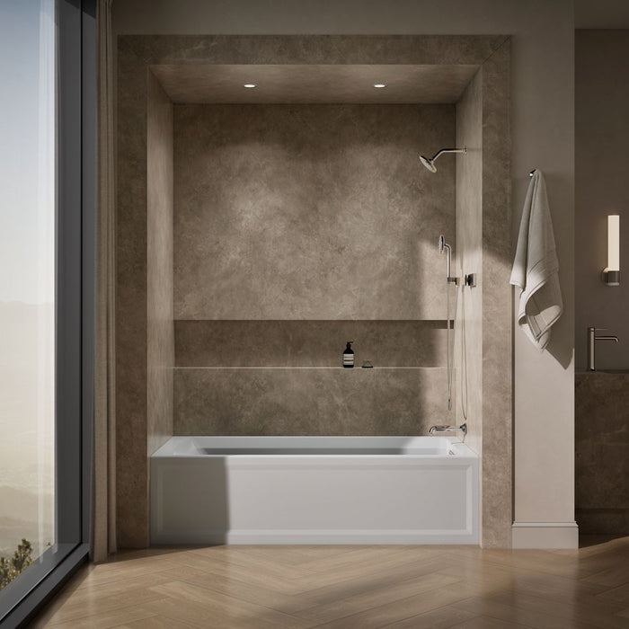KOHLER K-1125-RAW Archer 72" x 36" alcove bath with Bask heated surface, alcove, right drain, ice grey - view 5