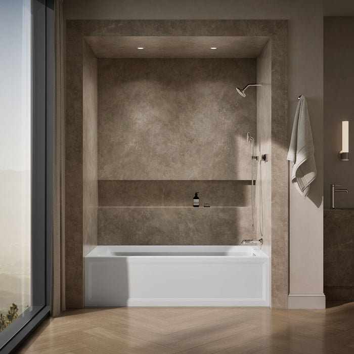 KOHLER K-1125-RAW Archer 72" x 36" alcove bath with Bask heated surface, alcove, right drain, white - view 5