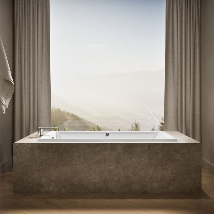 KOHLER K-1136-W1 Underscore 66" x 36" drop-in bath with Bask heated surface, white - view 5