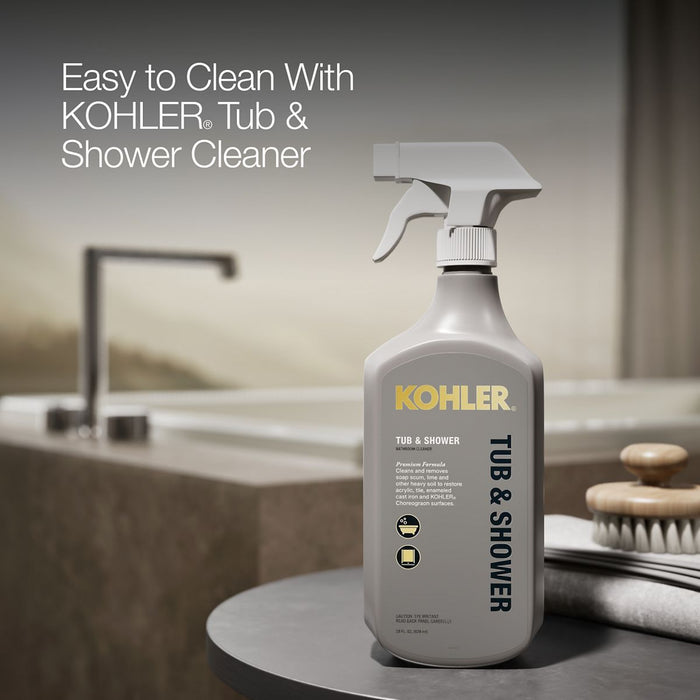 KOHLER K-1137-W1 Underscore 72" x 42" drop-in bath with Bask heated surface, biscuit - view 4