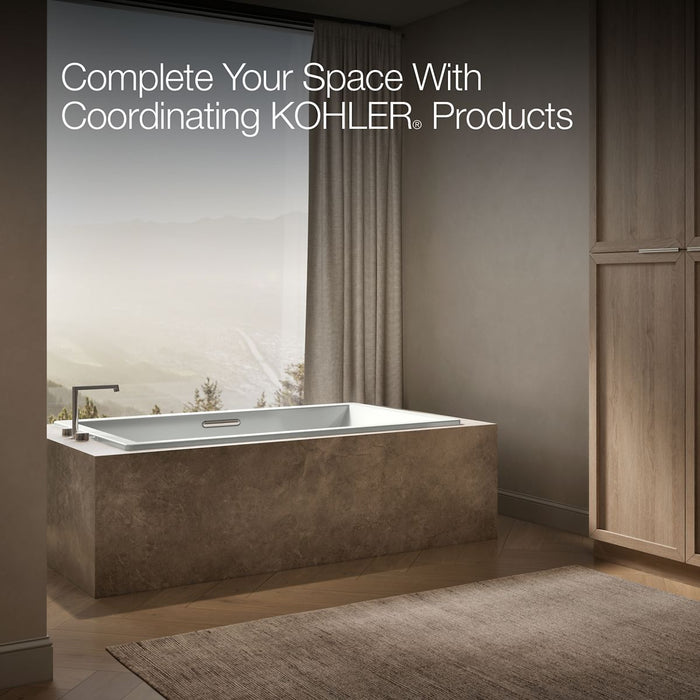 KOHLER K-1137-W1 Underscore 72" x 42" drop-in bath with Bask heated surface, ice grey - view 2