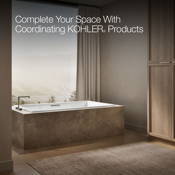 KOHLER K-1137-W1 Underscore 72" x 42" drop-in bath with Bask heated surface, white - view 2