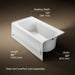 KOHLER K-1150-RA Bancroft 60" x 32" alcove bath right drain