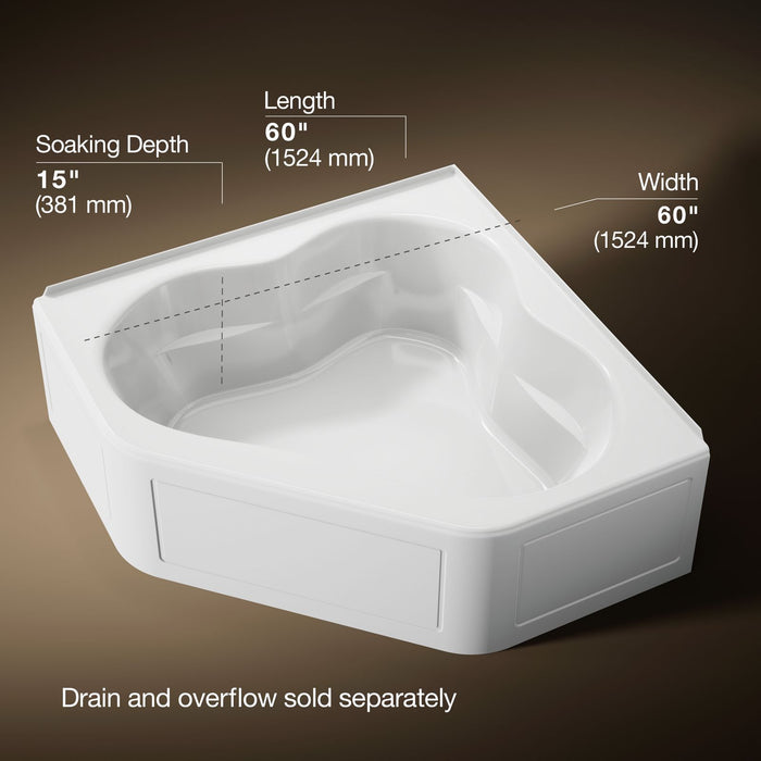 KOHLER K-1161-LA Tercet 60" x 60" corner bath