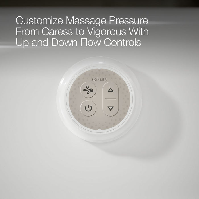 KOHLER K-1164-GHW Sunward 72" x 42" drop-in Heated BubbleMassage air bath with Bask heated surface, white - view 5