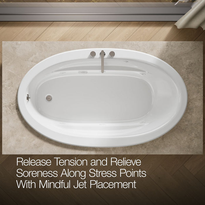 KOHLER K-1164-H Sunward 72" x 42" drop-in heated whirlpool bath, white - view 5