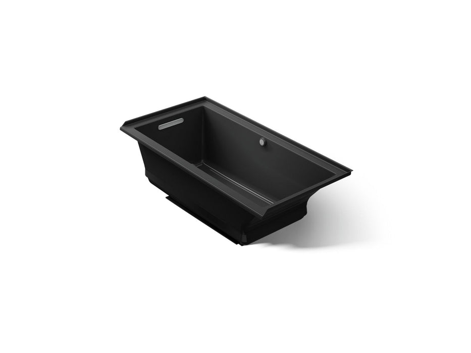 KOHLER K-1167-GHLW Underscore 60" x 30" alcove Heated BubbleMassage air bath with Bask, left drain, black black