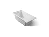 KOHLER K-1167-GHLW Underscore 60" x 30" alcove Heated BubbleMassage air bath with Bask, left drain, ice grey