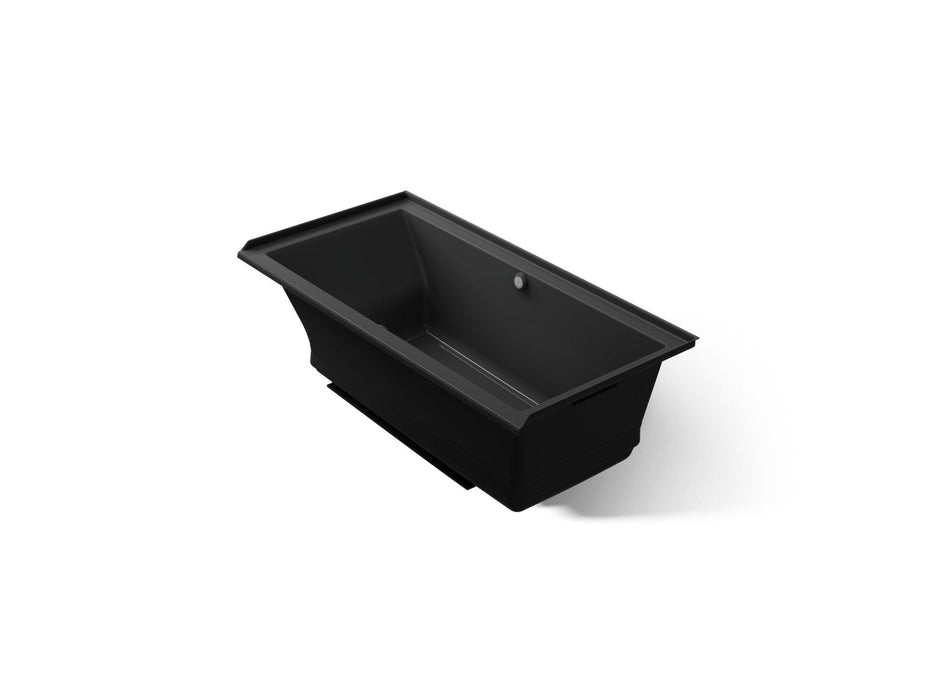 KOHLER K-1167-GHRW Underscore 60" x 30" alcove Heated BubbleMassage air bath with Bask, right drain, black black