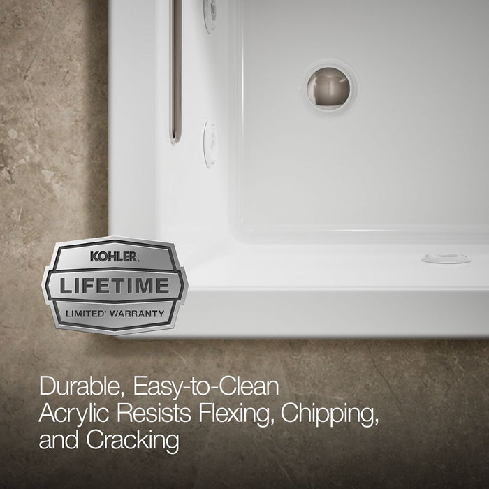 KOHLER Underscore 60" x 30" drop-in heated whirlpool bath