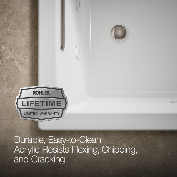 KOHLER Underscore 60" x 32" drop-in heated whirlpool bath