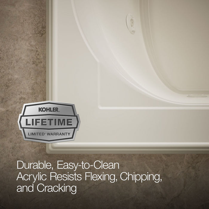 KOHLER K-1170-JHC Memoirs 66" x 42" drop-in whirlpool bath, biscuit - view 5