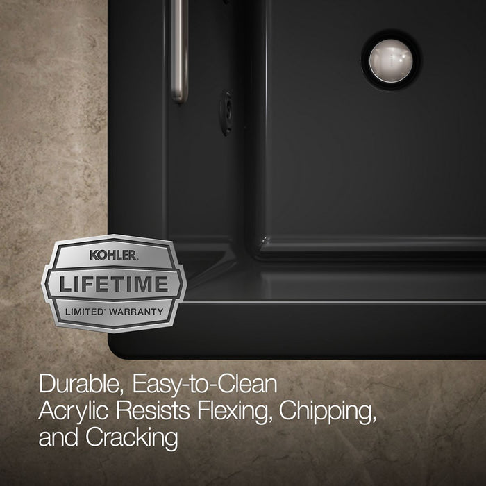 KOHLER Underscore 66" x 36" drop-in heated whirlpool bath