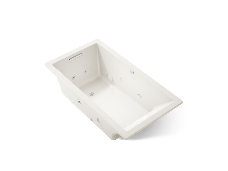 KOHLER K-1173-XHGH Underscore 66" x 36" drop-in Heated BubbleMassage air bath with whirlpool, biscuit