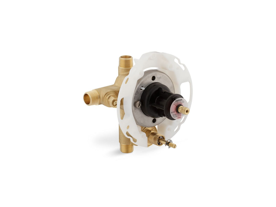 KOHLER Rite-Temp 1/2" pressure-balancing valve with push-button diverter and screwdriver stops