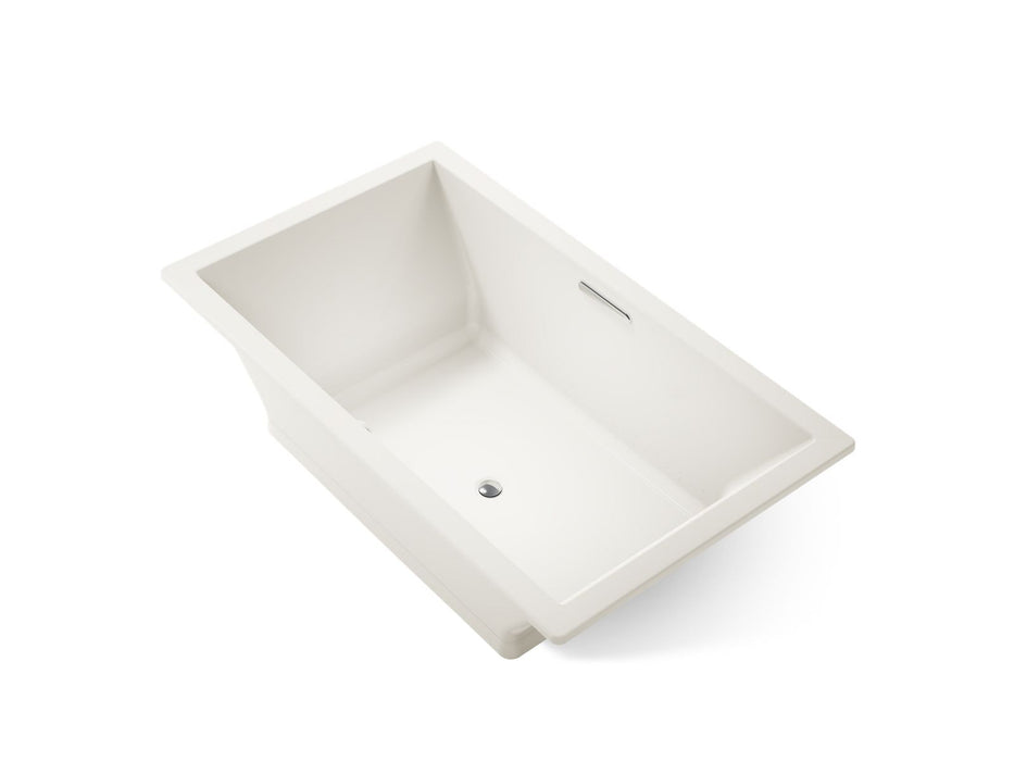 KOHLER K-1174-GH Underscore 72" x 42" drop-in Heated BubbleMassage air bath, biscuit