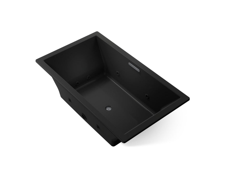 KOHLER K-1174-JH Underscore 72" x 42" drop-in heated whirlpool bath, black black