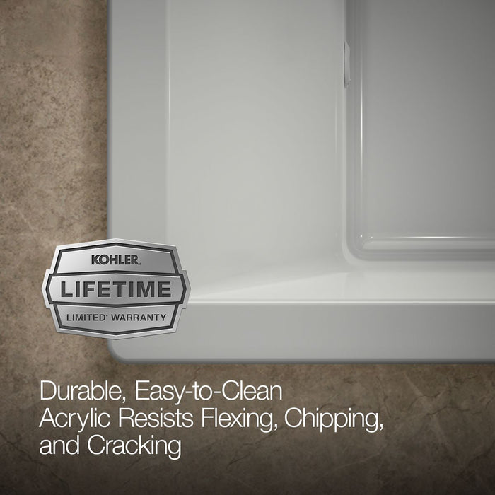 KOHLER K-1174-JH Underscore 72" x 42" drop-in heated whirlpool bath, ice grey - view 5