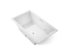 KOHLER K-1174-JH Underscore 72" x 42" drop-in heated whirlpool bath, white
