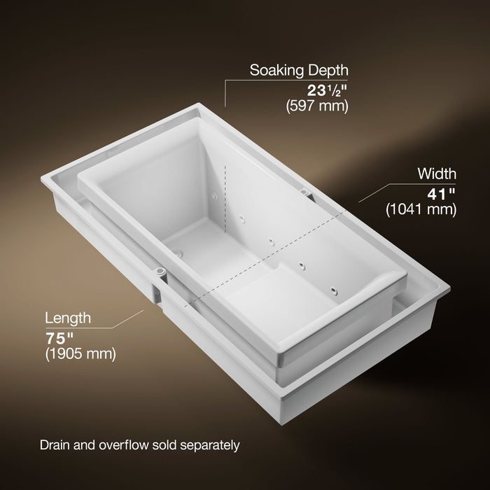 KOHLER K-1188-RE sok 63" x 31-1/2" drop-in Effervescence bath