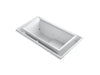 KOHLER sok 63" x 31-1/2" drop-in Effervescence bath with chromatherapy and right-hand drain