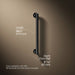 3/4 view of product with dimensions
