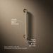 3/4 view of product with dimensions
