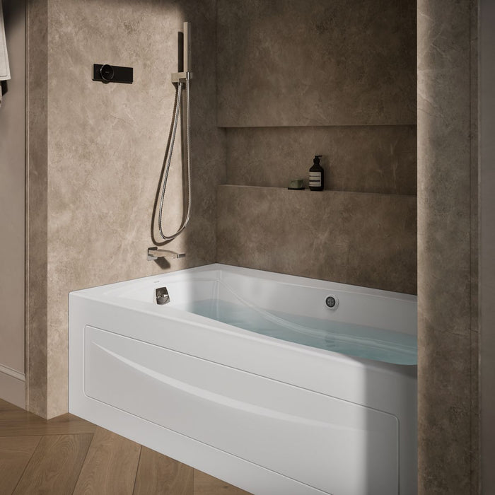 KOHLER K-1224-GHLAW Mariposa 66" x 36" alcove Heated BubbleMassage air bath with Bask heated surface, left drain, white -...
