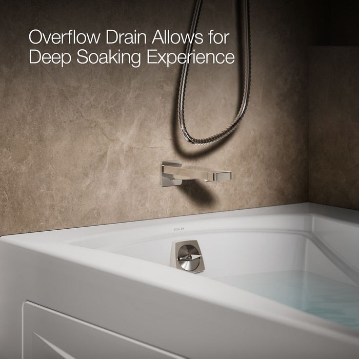 KOHLER K-1224-LA Mariposa 66" x 36" alcove whirlpool with alcove, left drain, white - view 3