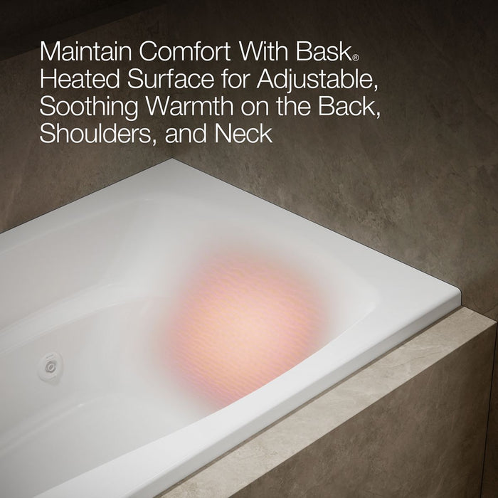 KOHLER K-1224-LW Mariposa 66" x 36" alcove whirlpool bath with Bask heated surface, left drain, white - view 5