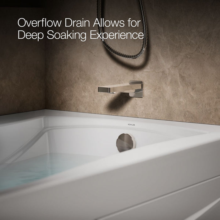 KOHLER K-1224-RAW Mariposa 66" x 36" alcove whirlpool bath with Bask heated surface, right drain, white - view 4
