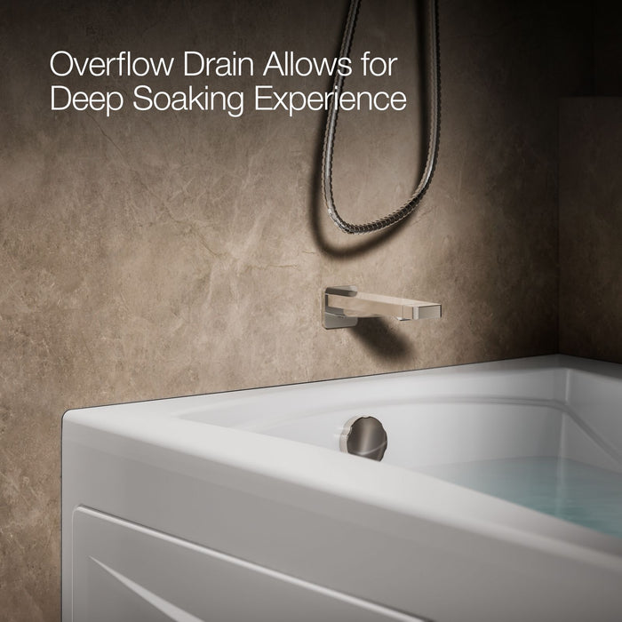 KOHLER K-1239-HL Mariposa 60" x 36" alcove heated whirlpool, left drain