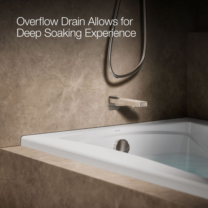 KOHLER K-1239-LH Mariposa 60" x 36" alcove heated whirlpool, left drain and heater