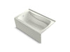 KOHLER K-1239-GHLA Mariposa 60" x 36" alcove Heated BubbleMassage air bath, left drain, dune