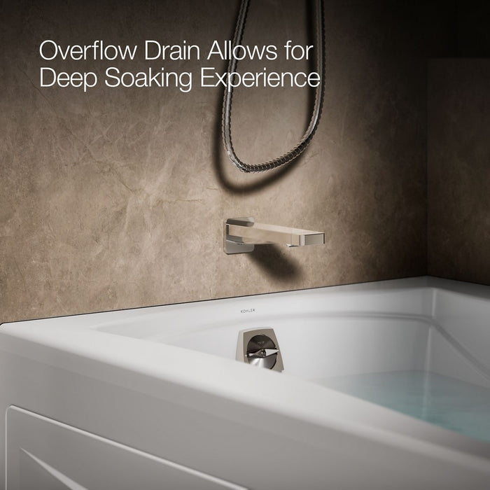 KOHLER K-1239-GHLA Mariposa 60" x 36" alcove Heated BubbleMassage air bath, left drain, white - view 4