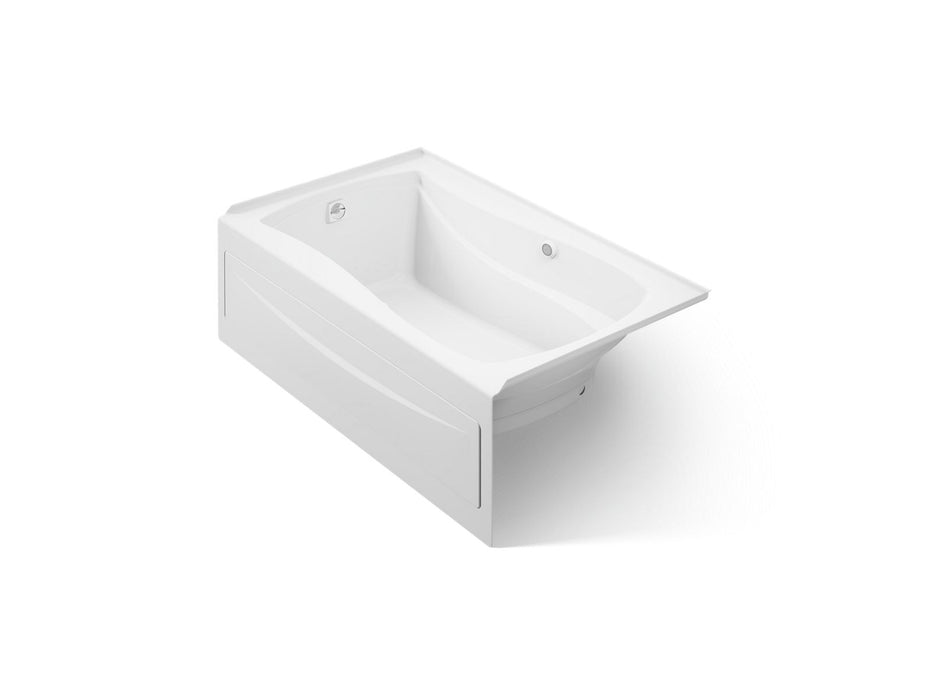 KOHLER K-1239-GHLAW Mariposa 60" x 36" alcove Heated BubbleMassage air bath with Bask heated surface, left drain, white