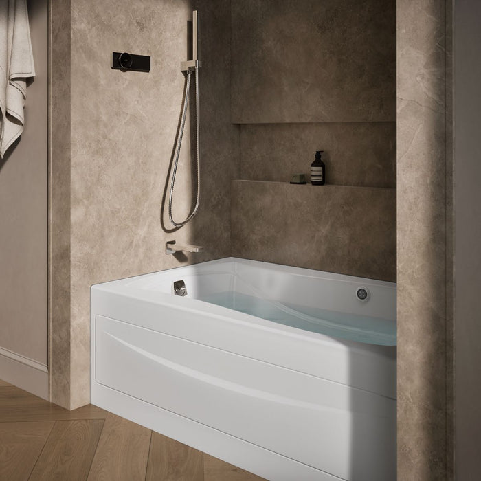 KOHLER K-1239-GHLAW Mariposa 60" x 36" alcove Heated BubbleMassage air bath with Bask heated surface, left drain, white -...