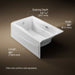 KOHLER K-1239-GHLAW Mariposa 60" x 36" alcove Heated BubbleMassage air bath with Bask heated surface, left drain, white -...