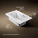 KOHLER K-1239-GHLW Mariposa 60" x 36" alcove Heated BubbleMassage air bath with Bask heated surface, left drain, white -...