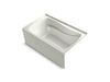 KOHLER K-1239-GHRA Mariposa 60" x 36" alcove Heated BubbleMassage air bath, right drain, dune