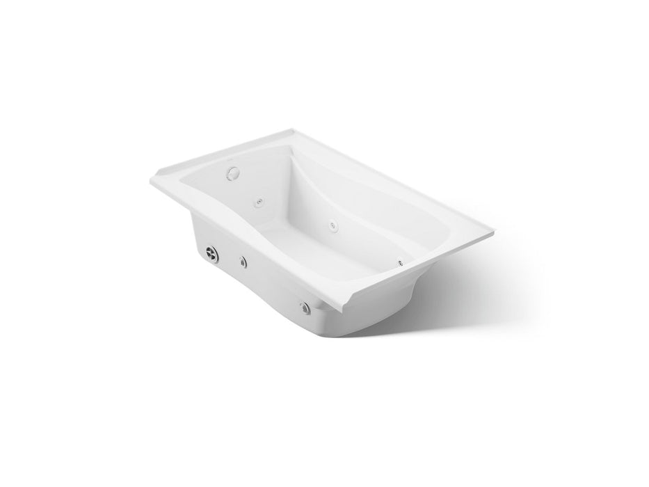 KOHLER K-1239-LH Mariposa 60" x 36" alcove heated whirlpool, left drain and heater, white