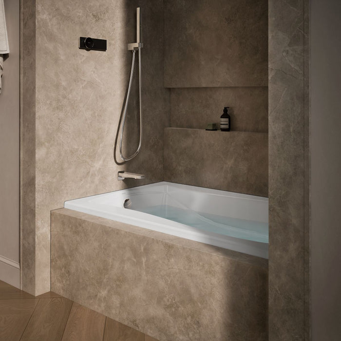 KOHLER K-1239-LH Mariposa 60" x 36" alcove heated whirlpool, left drain and heater, white - view 3