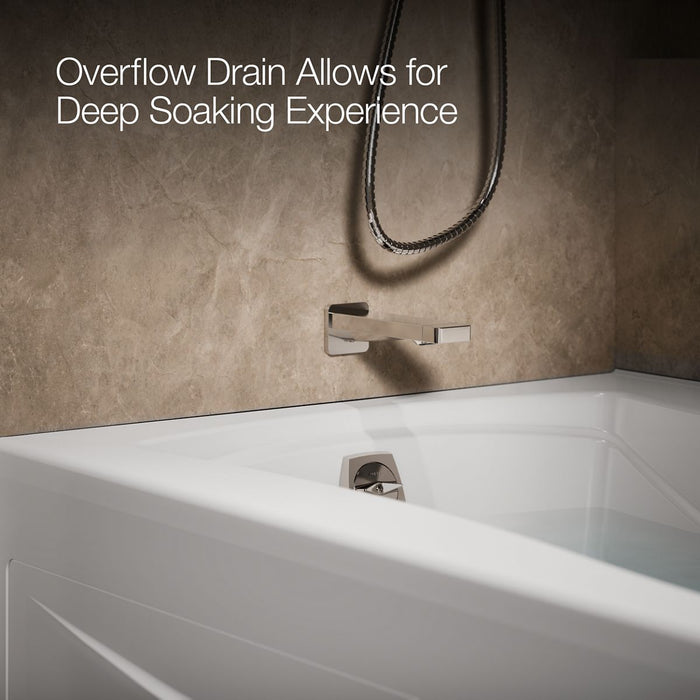 KOHLER K-1257-GHLA Mariposa 72" x 36" alcove Heated BubbleMassage air bath, left drain, white - view 5