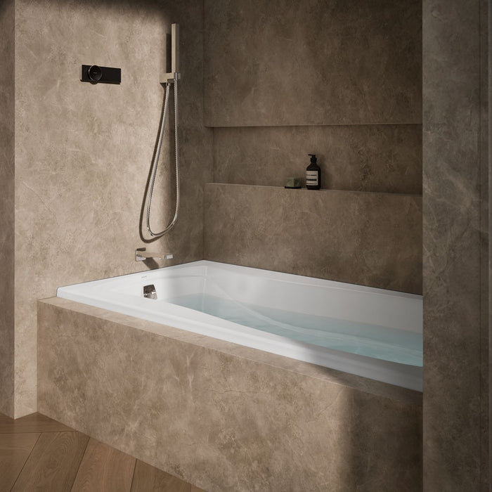 KOHLER K-1257-GHLF Mariposa 72" x 36" alcove Heated BubbleMassage air bath, left drain, white - view 4