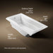 KOHLER K-1257-GHLF Mariposa 72" x 36" alcove Heated BubbleMassage air bath, left drain, white - view 5