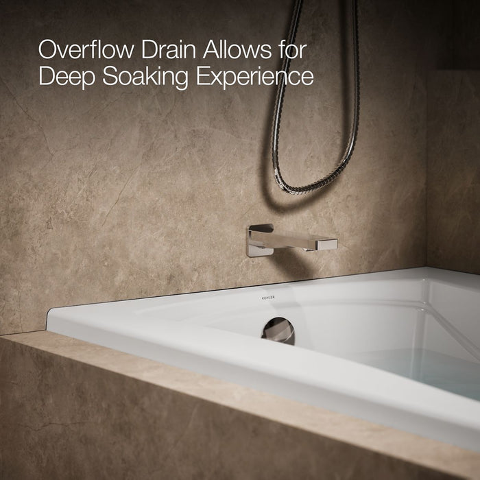 KOHLER K-1257-GHLW Mariposa 72" x 36" alcove Heated BubbleMassage air bath with Bask heated surface, left drain, white -...